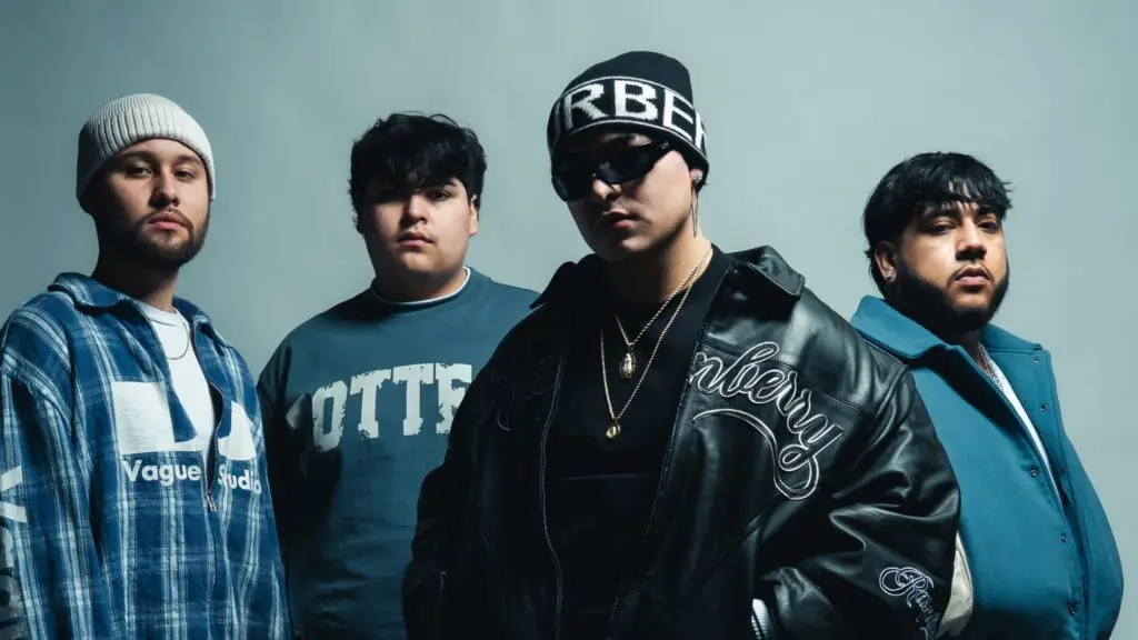 Línea Personal, four-piece corridos group, in official promotional photo for their 2026 Todo Ø Nada Tour