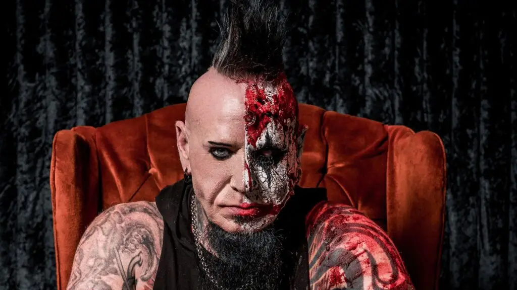 Chad Gray, Mudvayne frontman, in theatrical face paint for 30 Years of Madnesss tour 2026
